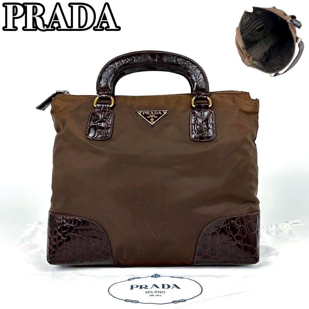 本物保証! ハンドバッグ プラダ 【美品】PRADA トートバッグ レザー