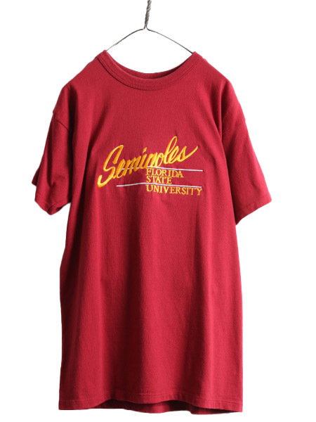 80s USA製 大きいサイズ XL ■ チャンピオン カレッジ 刺繍 半袖 Tシャツ ( メンズ ) 80年代 ビンテージ Champion シングルステッチ エンジ