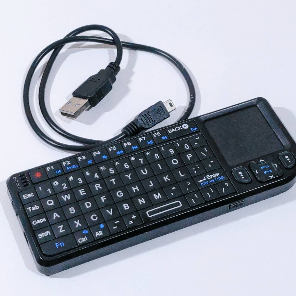 通販 激安◇ ミニ bluetooth キーボード Mini Bluetooth keyboard タッチパッドを搭載 バックライト付き  小型キーボード マウス 一体型 無線 USB レシーバー付き ブラック
