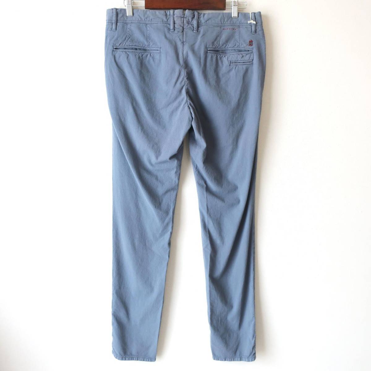  новый товар не использовался INCOTEX INCOTEX тонкий обтягивающий брюки из твила стрейч тонкий тугой текстильный узор брюки синий голубой серый мужской W36 2XL 3L