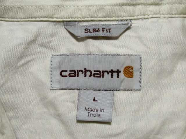 【即決/送込】Carhartt カーハート 半袖 チェック シャツ L ブルー×グレー×ホワイト 胸ポケット付き SLIM FIT 状態良好 送料無料の画像5