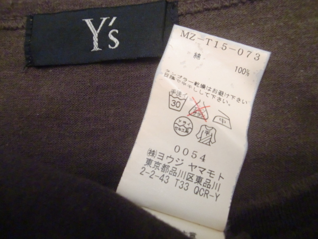 送料無料 00's 美品 Yohji Yamamoto Y's 長袖 Tシャツ カットソー 2(M)ヨウジヤマモト ワイズ アーカイ オールド ンテージ ロンT アウター_年代アルファベットZ。04ssか09awの販売品