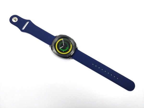 スポーツバンド 交換用腕時計ベルト シリコン ストラップ 20mm ネイビーの画像4