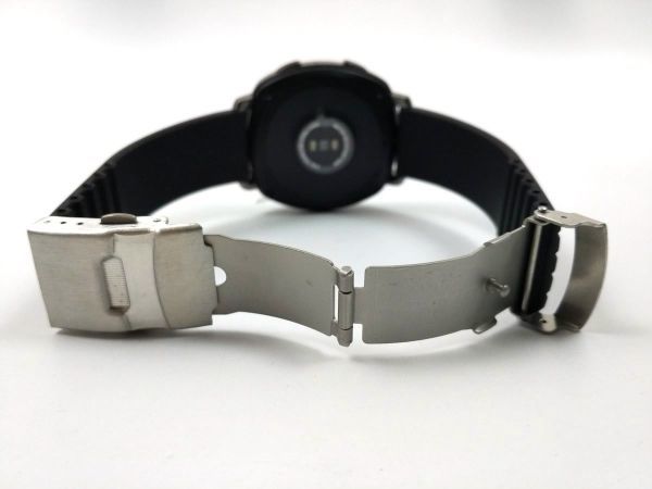 シリコンラバーストラップ 交換用腕時計ベルト Dバックル 黒 ブラック 18mmの画像5