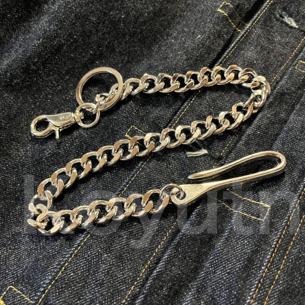 ウォレットチェーン シルバー アメカジ 喜平 バイカー 財布 キーチェーン バイク 原宿 高級感 フック