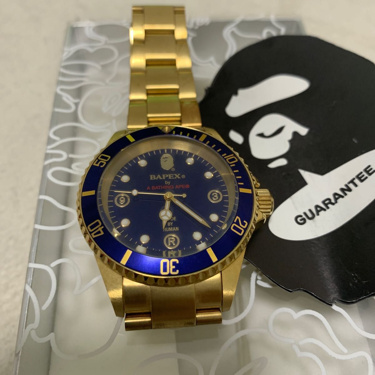 美品　A BATHING APE bapex ゴールド　サルマリーナ 自動巻　 腕時計　 メンズ腕時計　 メンズ時計