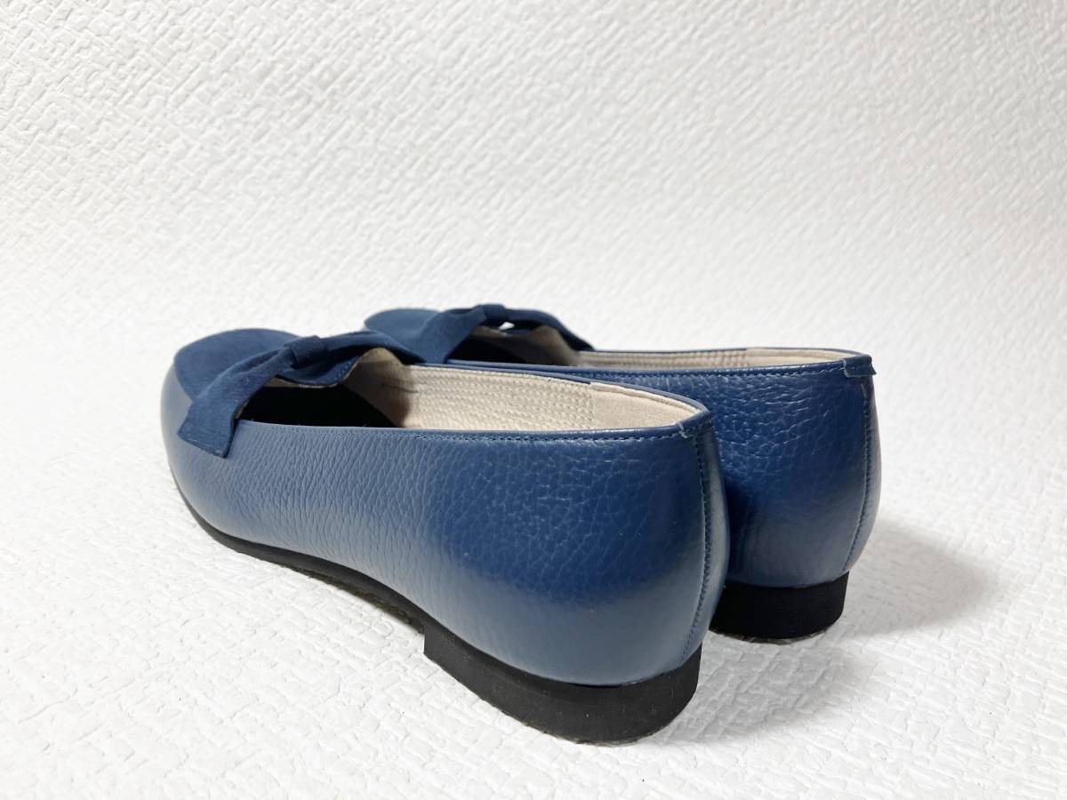 M60* new goods *CLUB DE SAKI original leather suede leather ribbon flat shoes 23.0 made in Japan 