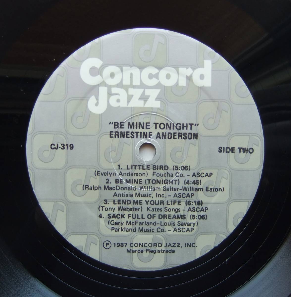 ◆ ERNESTINE ANDERSON / Be Mine Tonight ◆ Concord Jazz CJ-319 (promo) ◆_画像4