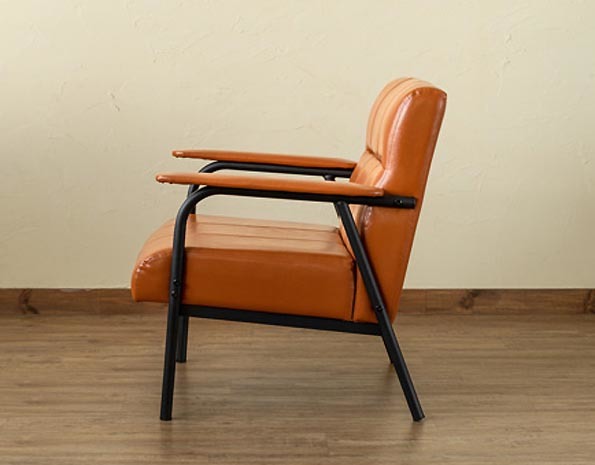  retro simple .PVC one seater . sofa Elma Brown _ssi