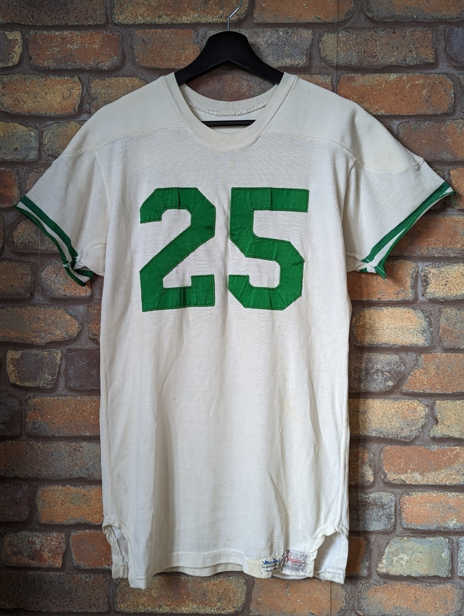 60年代 Spanjian フットボールTシャツ 38 レーヨン混 ナンバリング ビンテージ 60s football vintage