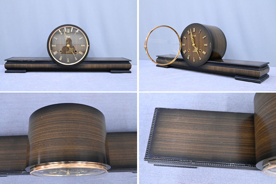 FB283 アンティーク 明治 機械式 アナログ ウエストミンスターチャイム 置き時計 置時計_画像2
