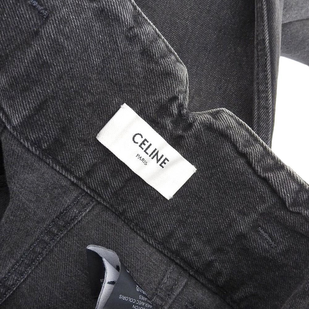 美品 CELINE セリーヌ by Hedi Slimane バイエディスリマン ハイウエスト ジャンボジーンズ ボトムス レディース コットン ブラック系 25_画像6