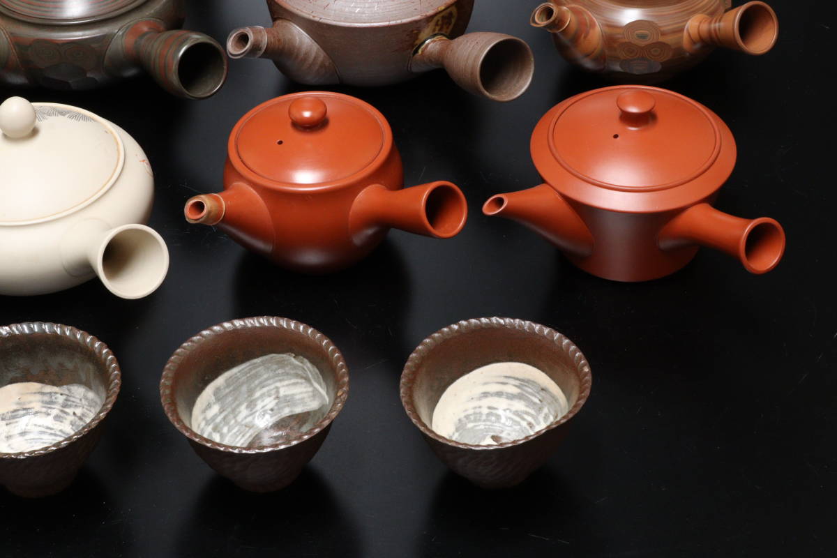 ストアプロモーション 煎茶道具 常滑焼 萬古焼 在銘 急須 煎茶碗 20点
