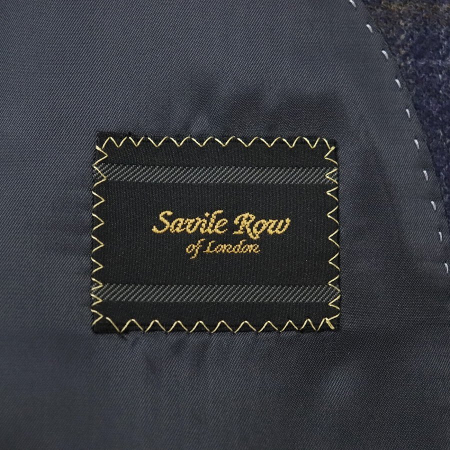 美品 Savile Row サヴィルロウ GUY DORMEUIL 高級！英国 ドーメル生地 秋冬 チェック柄 2つボタン テーラードジャケット 96AB5 JP:L_画像5