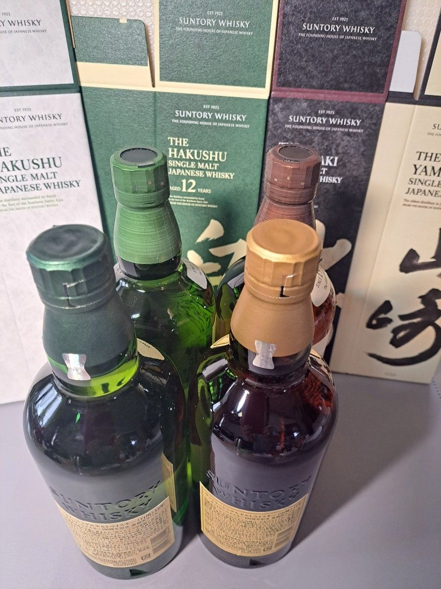 100周年記念ラベル4本セット】 《美品》山崎12年/NV/白州12年/NV 100周年記念ラベル4本セット】 《美品》山崎12年/NV/白州12年/NV