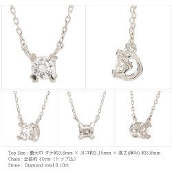 一粒ダイヤモンド ネックレス 0.1ct ハート爪 ソリティア プラチナ900 pt900 ペンダント レディース アクセサリー_画像3