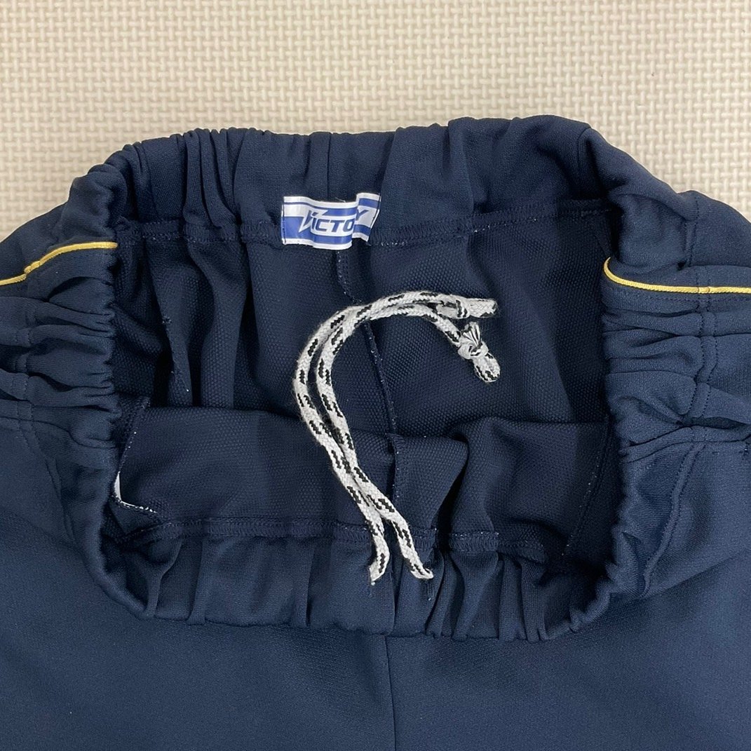 USJ899-1 ( used ) Chiba prefecture .. company high school jersey top and bottom 2 point set / large size / designation goods /BL/ long sleeve / long trousers / navy blue / gym uniform / woman raw ./ communication system /. industry raw goods /