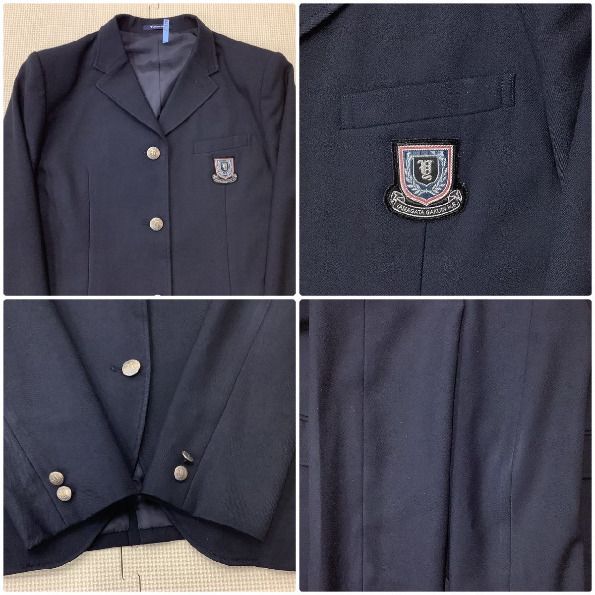Y)I176 (中古) 山形県 山形学院高校 6点セット /L/W66/ブレザー Y)I176 (中古) 山形県 山形学院高校 6点セット /L/W66/ブレザー