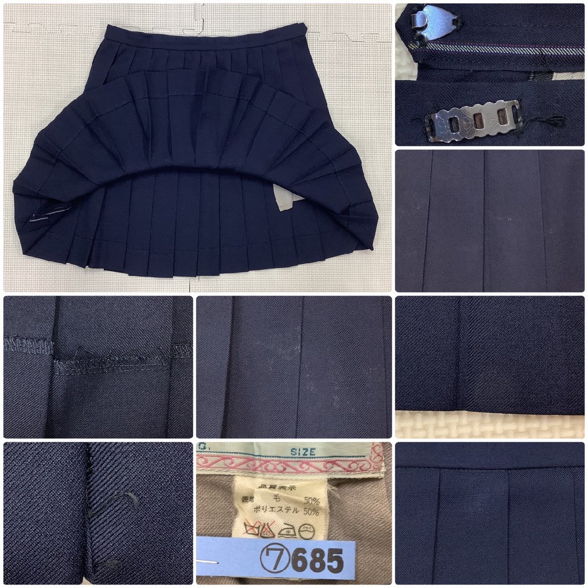 (Y)I37 ( used ) Fukushima prefecture two book@ pine city . cheap . junior high school sailor suit 3 point set / largish /14/W73/ sailor / skirt / summer /. clothes / high school / uniform / woman student / school uniform 