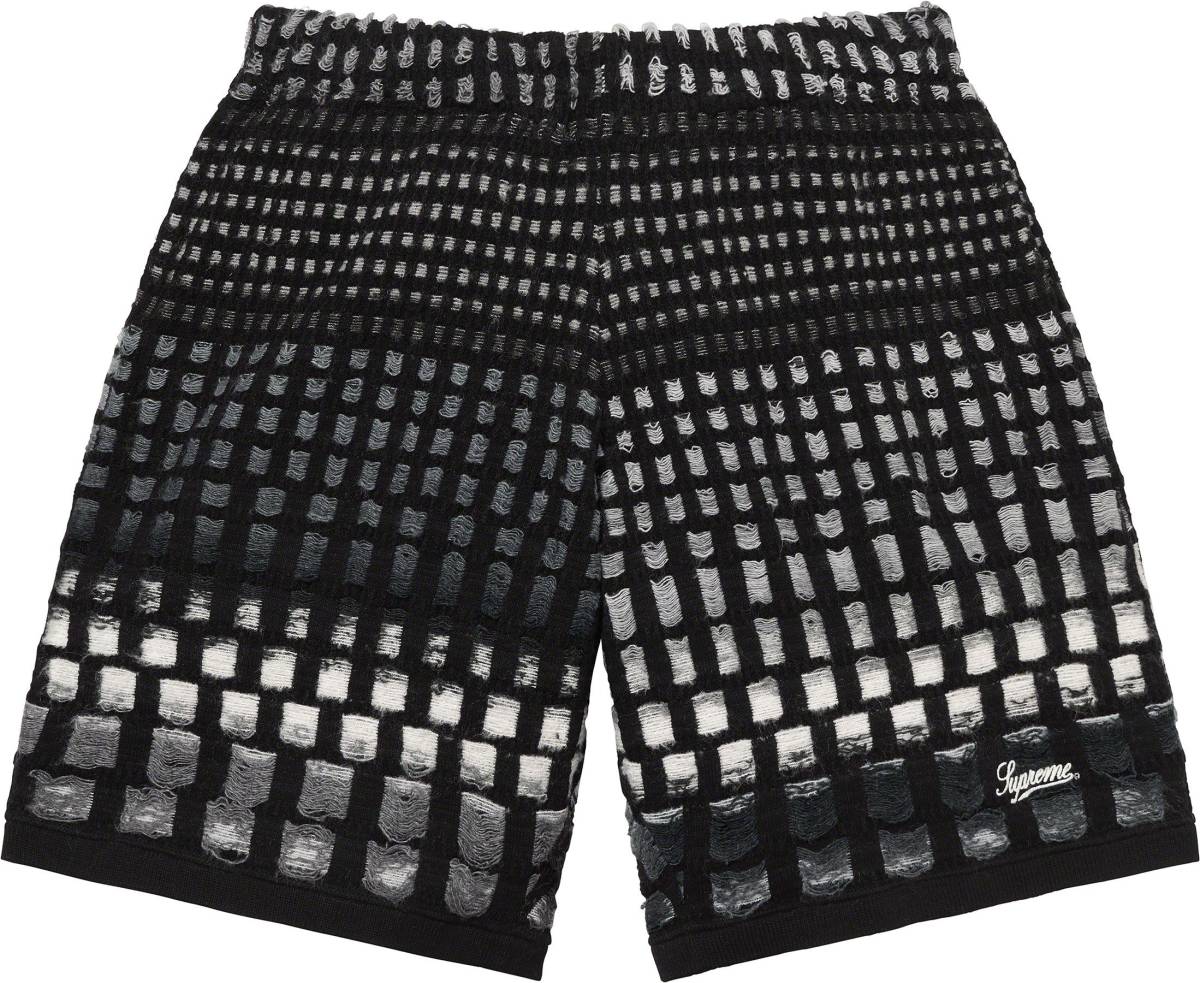 23SS 新品 Supreme Gradient Grid Knit Short "Black" シュプリーム グラディエイト グリッド ニット ショートパンツ M 黒