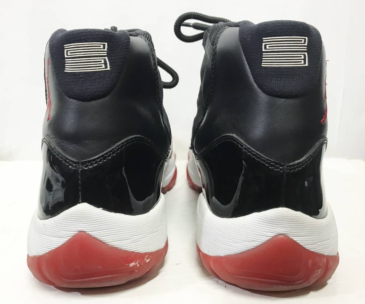 US12/30cm Nike Air Jordan 11 Retro Bred ナイキ エアジョーダン レトロ ブレッド 黒赤 スニーカー シューズ 靴 378037 010_画像6