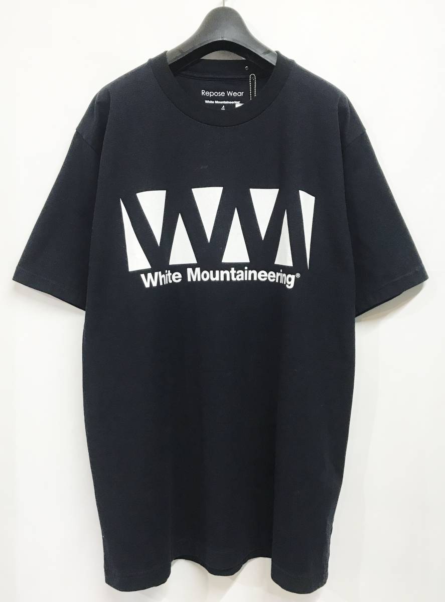 新品タグ付き White Mountaineering ホワイトマウンテニアリング ロゴプリント Tシャツ 4 ブラック 半袖 Tee 黒_画像5