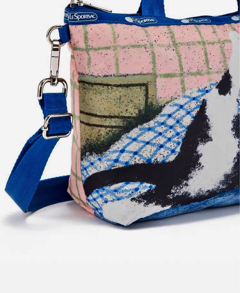 レスポートサック LeSportsac 花柄2way トートバッグ猫柄エコ レスポートサック LeSportsac 花柄2way トートバッグ猫柄エコ