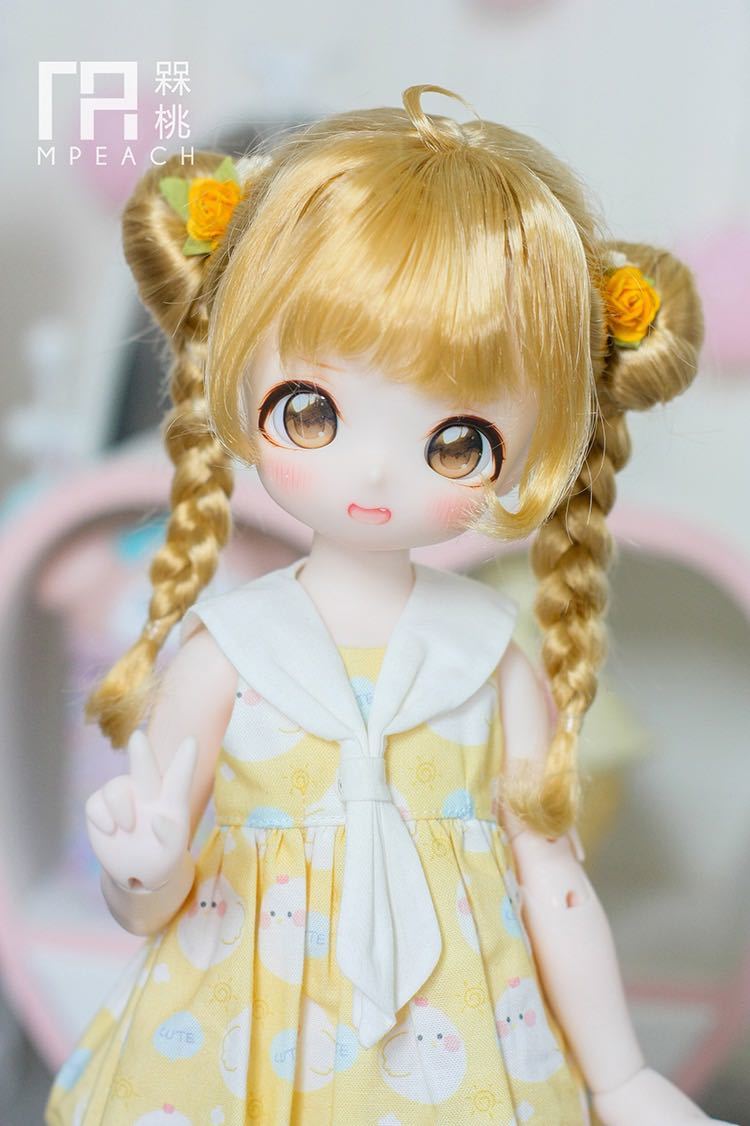 BJDドール用ウィッグ MDD/kumako/DDサイズ通用 全4 色 8-9インチ 球体関節人形 doll_画像1