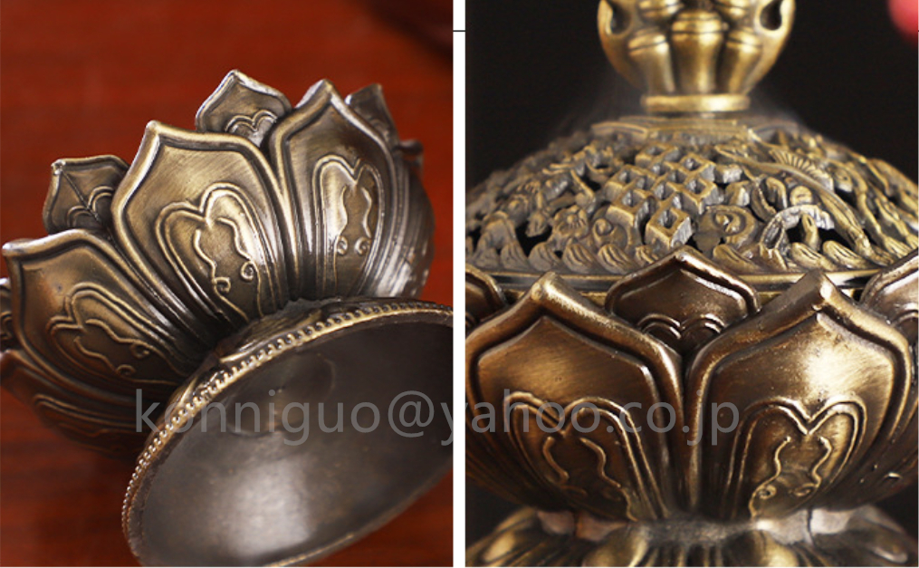 特価】 送料無料 仏教用品 蓮花 銅合金香炉 手工芸品 仏資材 アロマテラピー装飾品 置物 FG38 角香炉 仏具 住友 青銅器