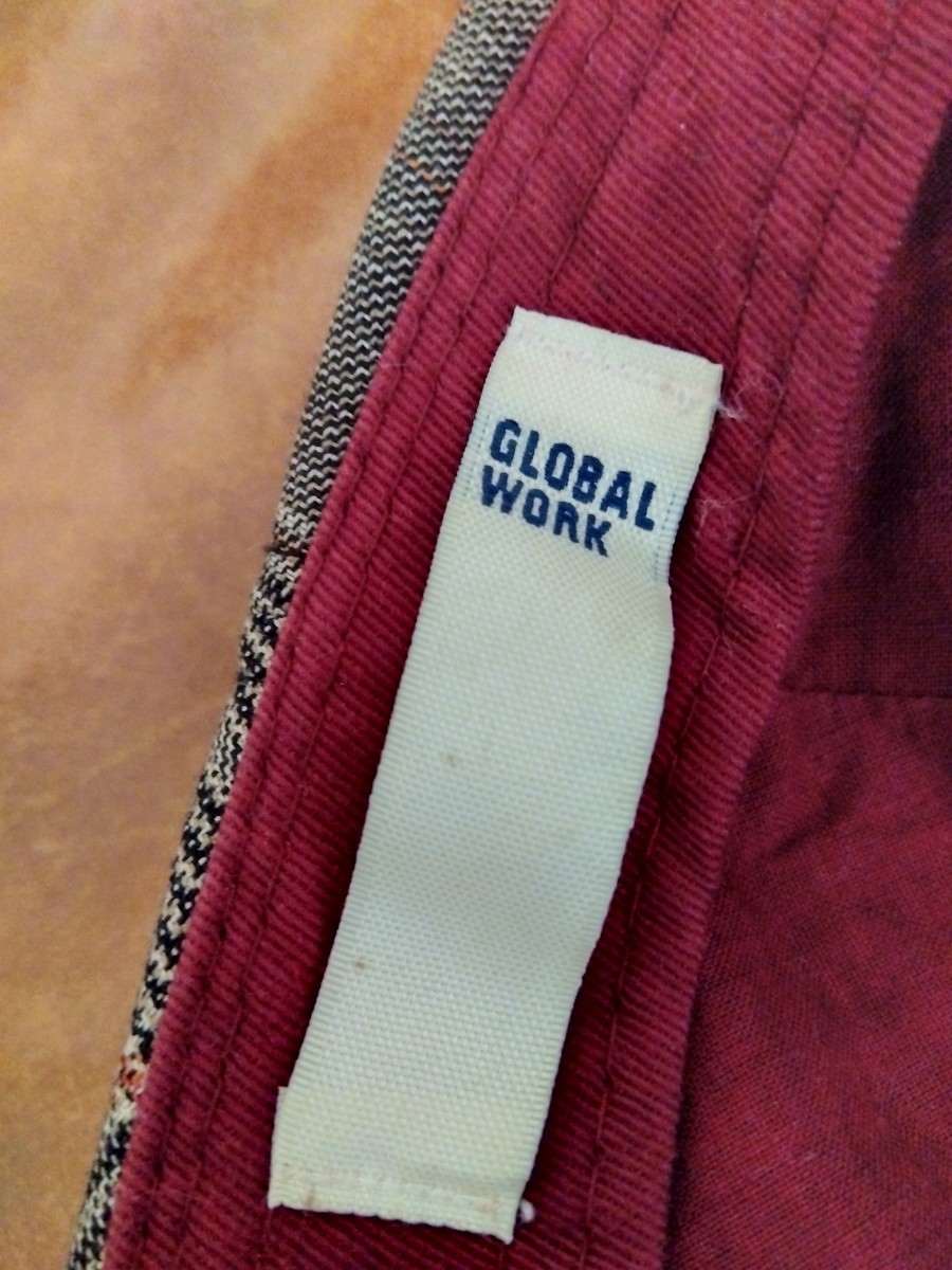 グローバルワーク　GLOBAL WORK　ベレー帽　ハンチング　キャスケット グレンチェック フリーサイズ メンズ 帽子 ビンテージ ユニセックス _画像6