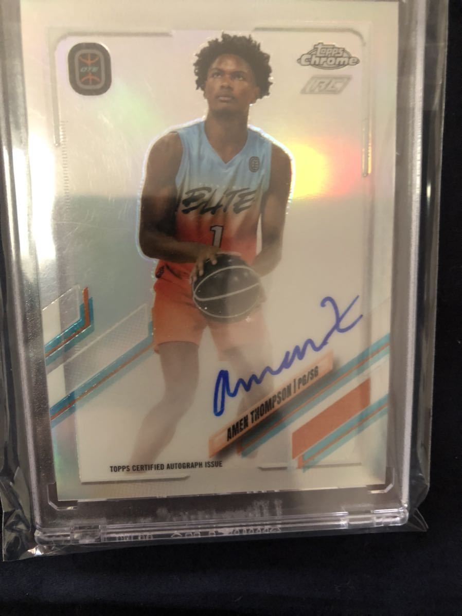 Amen thompson NBAドラフト4位topps chrome auto 直書きサインカード