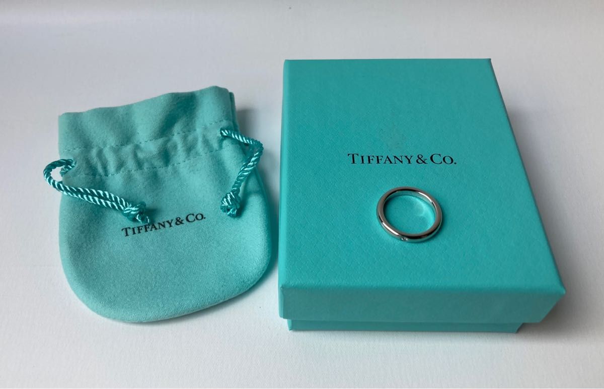 Tiffany＆co.  ティファニー　1Pダイヤモンド　ウェディング　スタッキングバンド　シンプル　プラチナリング　PT950