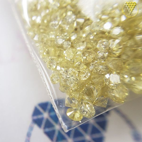 合計 1.0 Fancy Light Yellow 系 天然 ダイヤモンド メレ カラー MIX 1.0 ct の量り売り_DIAMOND EXCHANGE FEDERATION