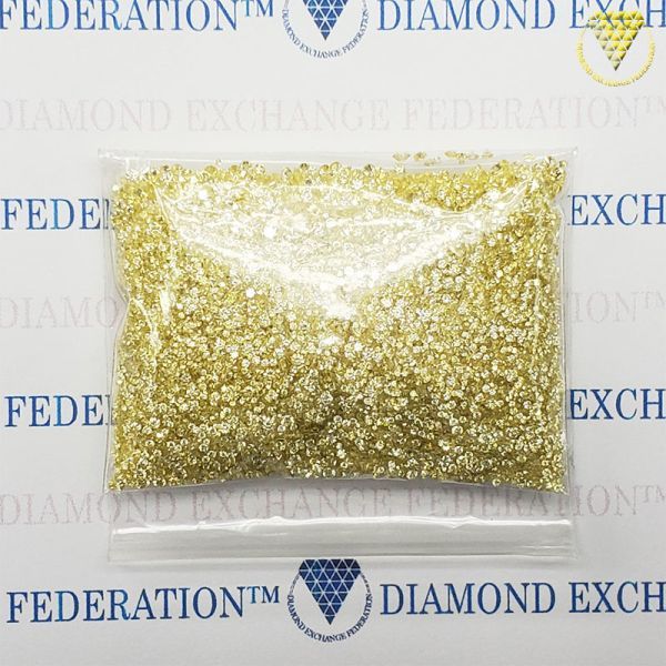 合計 1.0 Fancy Light Yellow 系 天然 ダイヤモンド メレ カラー MIX 1.0 ct の量り売り_DIAMOND EXCHANGE FEDERATION