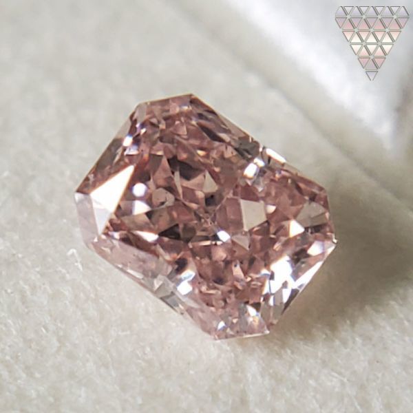0.079 ct FANCY ORANGY PINK SI2 RADIANT CGL 天然 ダイヤモンド DIAMOND EXCHANGE FEDERATION
