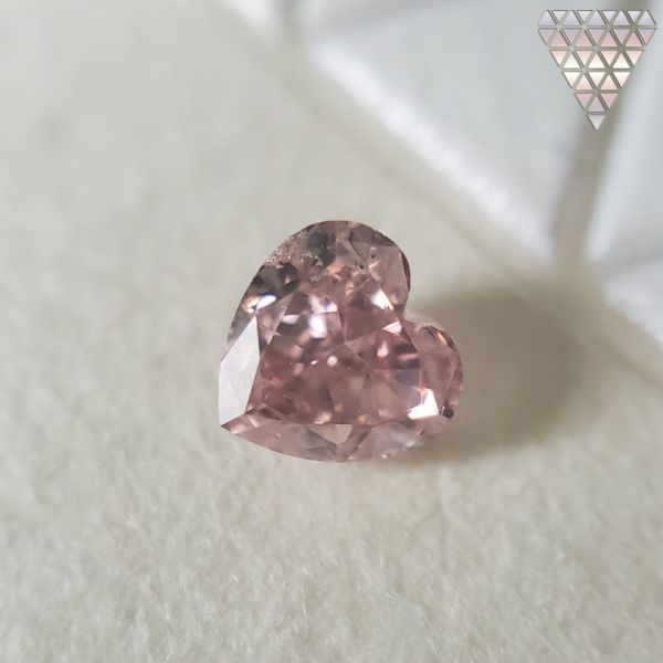 0.134 ct Fancy Intense Orangy Pink SI2 Heart CGL 天然ピンクダイヤモンドルースハート DIAMOND EXCHANGE FEDERATION_DIAMOND EXCHANGE FEDERATION