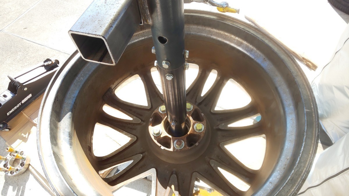 ギアレンチ式 手動式 タイヤチェンジャー リバースホイール 固定アタッチメント PCD139.7 6H用 有効高さ72mm タイヤ交換 ハイエースの画像5