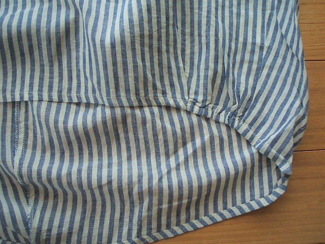  старт Dio зажим * хлопок linen ассортимент задний tuck блуза * темно-синий полоса M* с биркой 