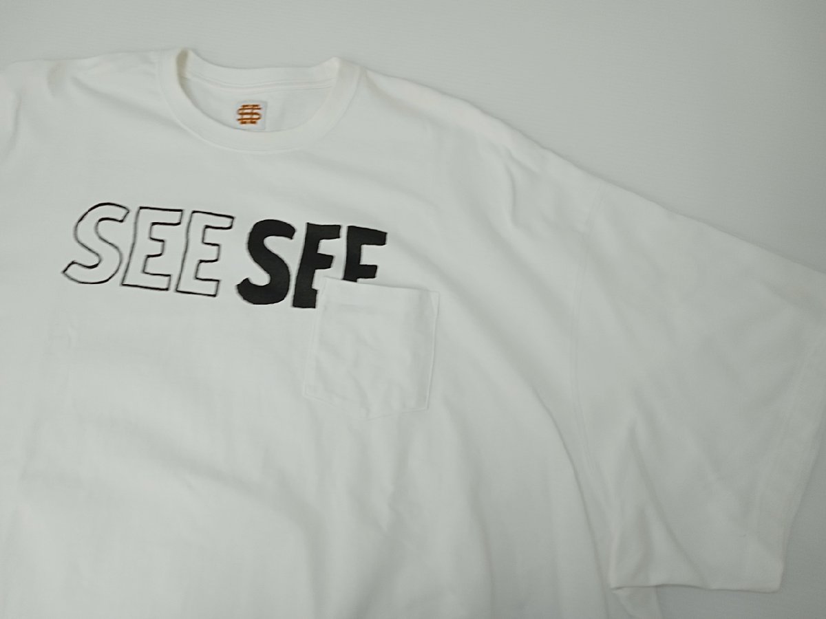 [12B-57-057-1] SEE SEE シーシー BIG ポケット Tシャツ [XL] ホワイト 白 半袖_画像5
