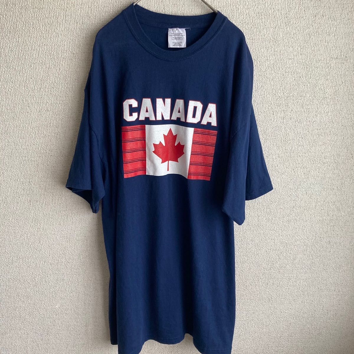 90s CANADA プリント　半袖　Tシャツ　紺　XLサイズ　90's vintage ヴィンテージ 古着