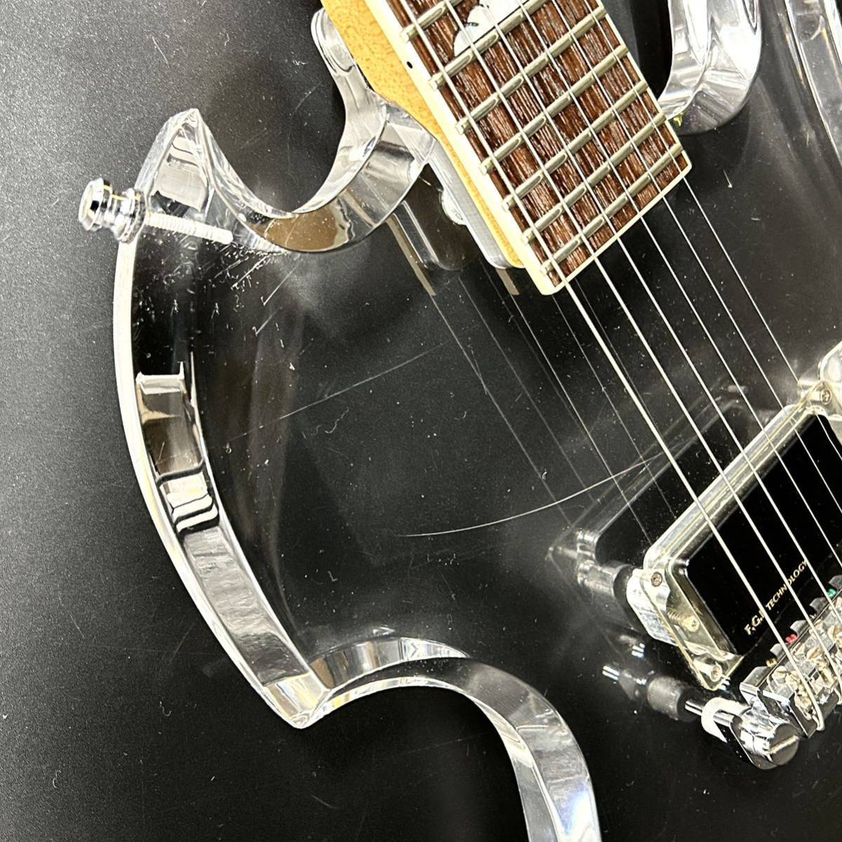 ◇ FERNANDES フェルナンデス クリアボディ hideモデル アクリル ◇ FERNANDES フェルナンデス クリアボディ hideモデル アクリル