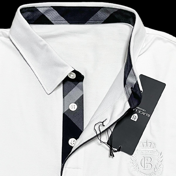  обычная цена 1.7 десять тысяч LL(4) новый товар Black Label k rest Bridge Coolmax прохладный Max CB проверка рубашка-поло с коротким рукавом белый BLACK LABEL CRESTBRIDGE XL