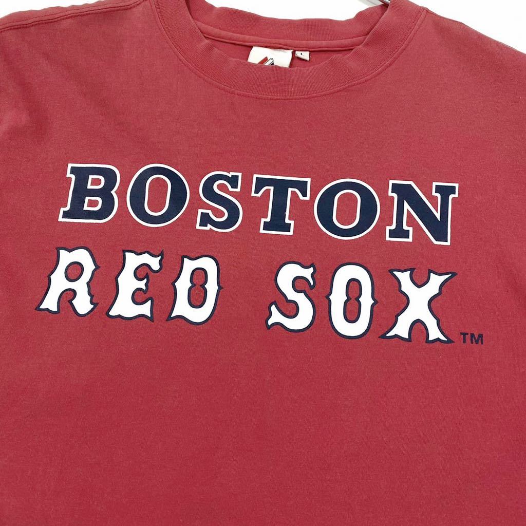 majestic(マジェスティック)半袖Tシャツ プリントロゴ RED SOX メンズL レッド系_画像6