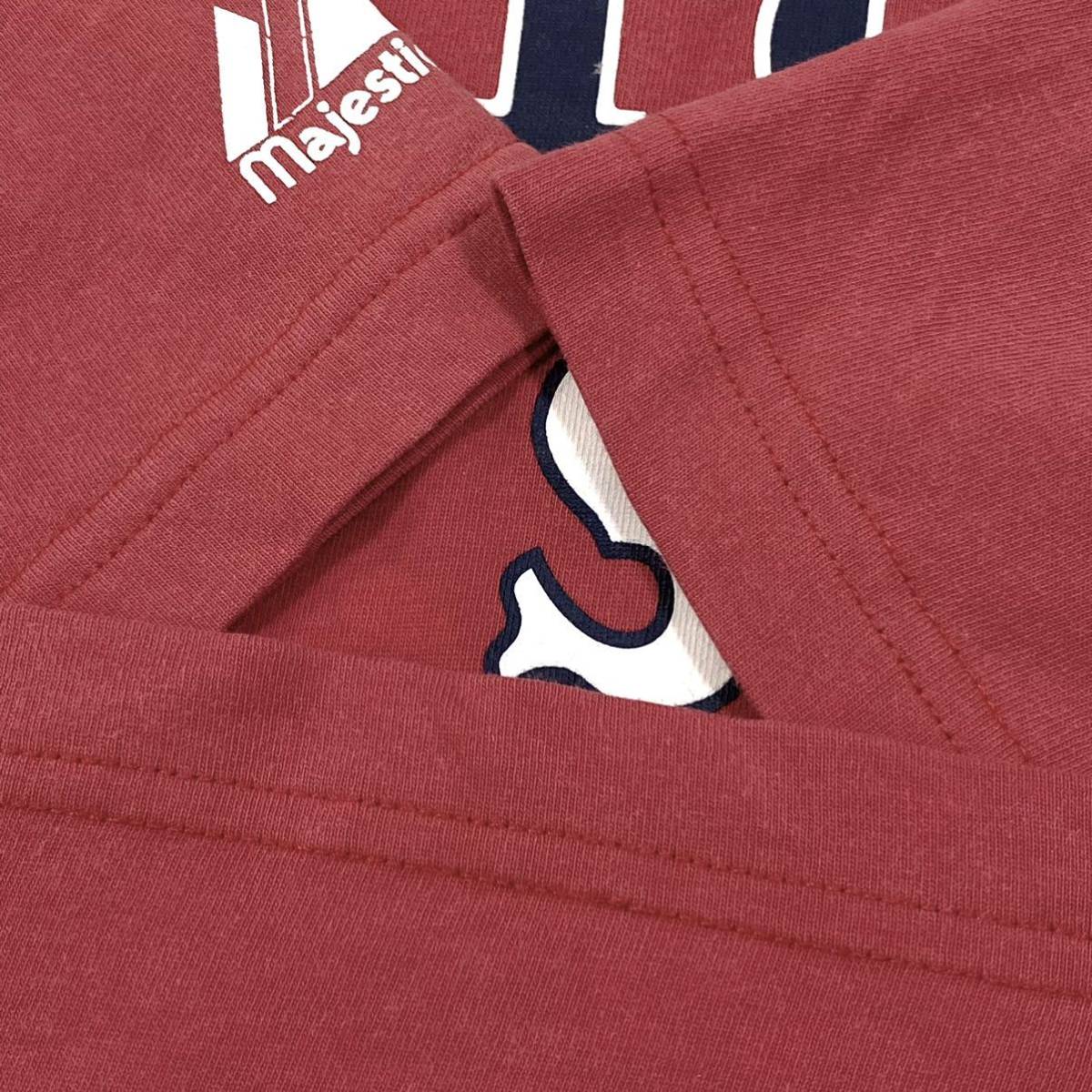 majestic(マジェスティック)半袖Tシャツ プリントロゴ RED SOX メンズL レッド系_画像7