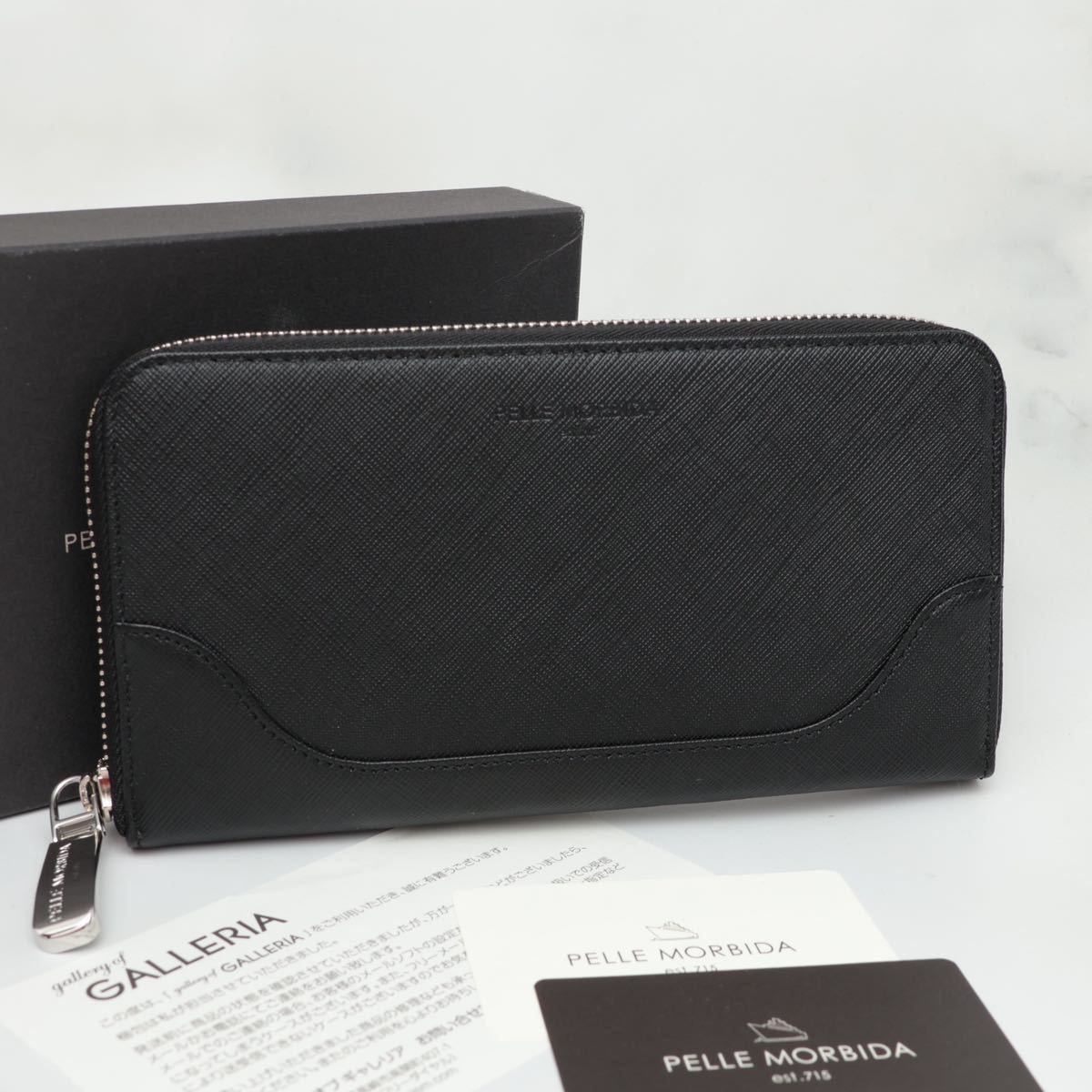 高品質の激安 デッドストック PELLE ブラック 長財布 ラウンド