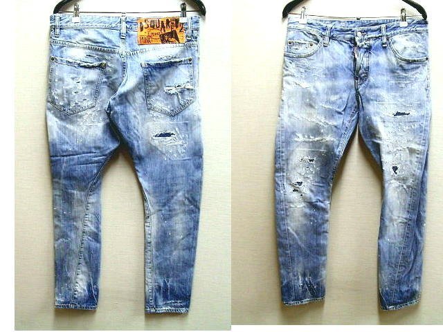 ◇即決[48]DSQUARED2 19AW SEXY TWIST JEAN LIGHT PIRANHA WASH S71LB0627 リペア デニム セクシーツイスト スリム ジーン パンツ■3423の画像1