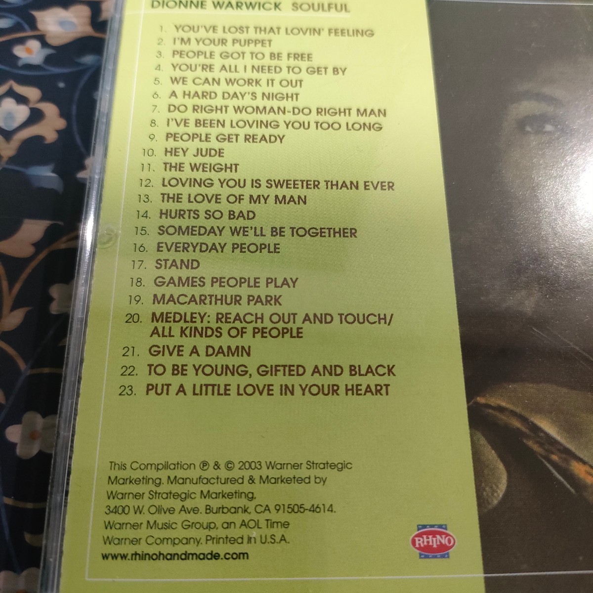 即決 送料込み ディオンヌ・ワーウィック ／ Soulful Plus 23曲収録 希少盤 Dionne Warwick リミテッドエディション CD ｜PayPayフリマ