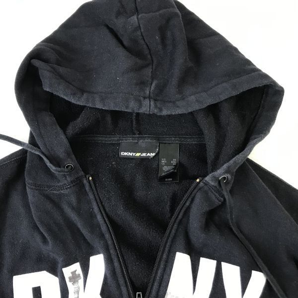 DKNY JEANS★ジップアップ/スウェットパーカー【Mens size -XS/黒/black】Jackets/Jumpers◆BH6_画像3