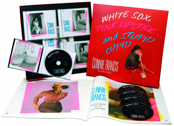 [ new goods /LP size / foreign record 5CD box * set ]CONNIE FRANCIS/White Sox,Pink Lipstick...And Stupid Cupid-In The 1950s