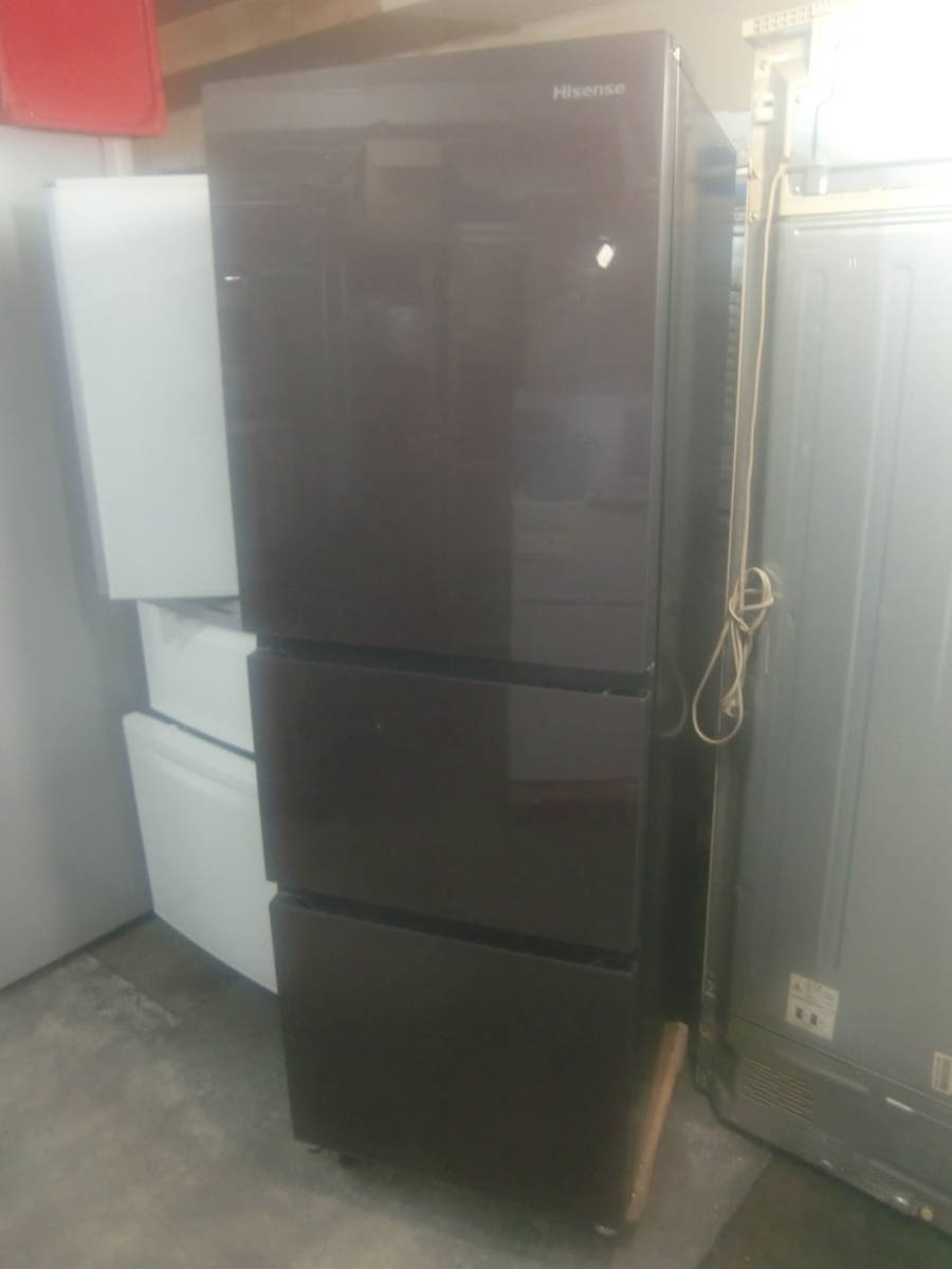 ●◇【美品】3ドア冷凍冷蔵庫 282L ハイセンス HR-G2801BR 2021年製 中古 大型 右開き ガラスドア お部屋まで搬入 送料無料 即決 0038